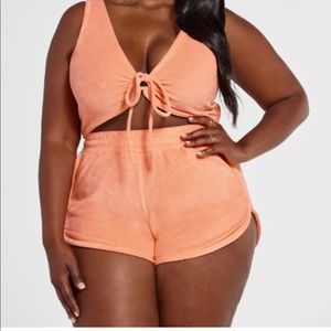 French Terry Tie front top and shorts